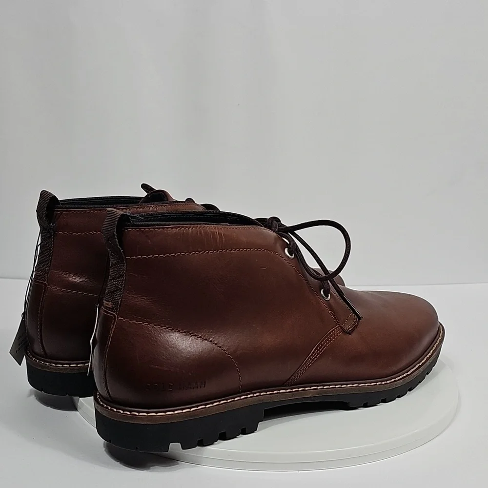 NIB Cole Haan Midland Lug Chukka Boots Dark Sequoia Leather 10.5 Water Resistant